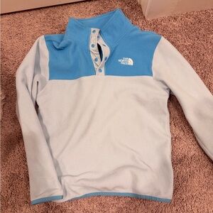 The North Face fleece. Quarter zip pullover. Youth size Med. Blue